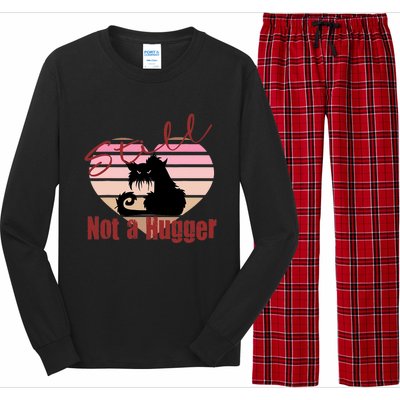 Valentine Angry Cat Still Not A Hugger No Hugs Please Long Sleeve Pajama Set