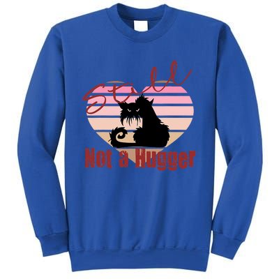 Valentine Angry Cat Still Not A Hugger No Hugs Please Sweatshirt