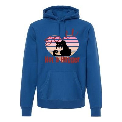 Valentine Angry Cat Still Not A Hugger No Hugs Please Premium Hoodie