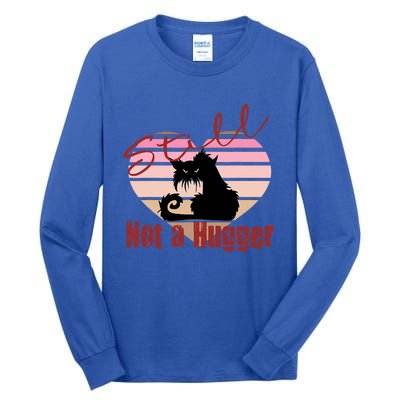 Valentine Angry Cat Still Not A Hugger No Hugs Please Tall Long Sleeve T-Shirt