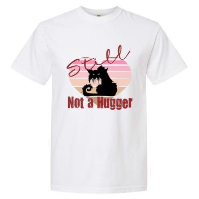 Valentine Angry Cat Still Not A Hugger No Hugs Please Garment-Dyed Heavyweight T-Shirt