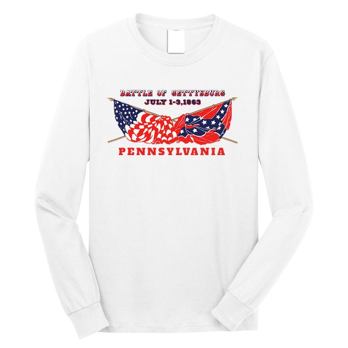 Vintage American Civil War Battle Of Gettysburg Pennsylvania Long Sleeve Shirt