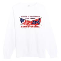 Vintage American Civil War Battle Of Gettysburg Pennsylvania Premium Crewneck Sweatshirt