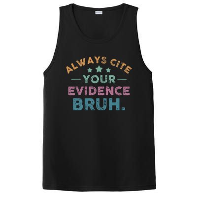 Vintage Always Cite Your Evidence Bruh Funny English Teacher PosiCharge Competitor Tank