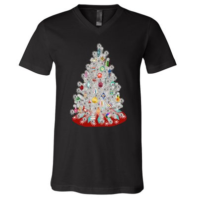 Vintage Aluminum Christmas Tree V-Neck T-Shirt