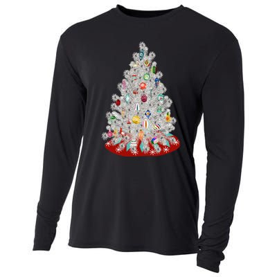 Vintage Aluminum Christmas Tree Cooling Performance Long Sleeve Crew