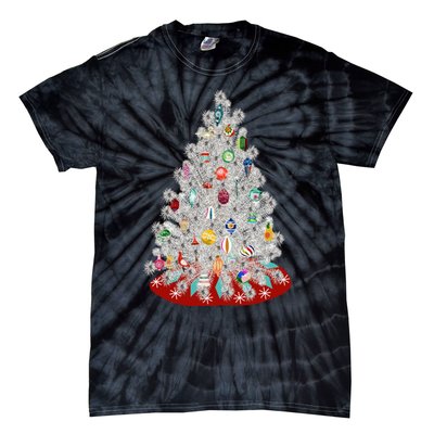 Vintage Aluminum Christmas Tree Tie-Dye T-Shirt