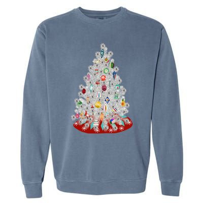 Vintage Aluminum Christmas Tree Garment-Dyed Sweatshirt