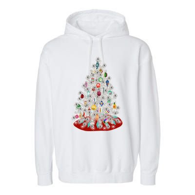 Vintage Aluminum Christmas Tree Garment-Dyed Fleece Hoodie