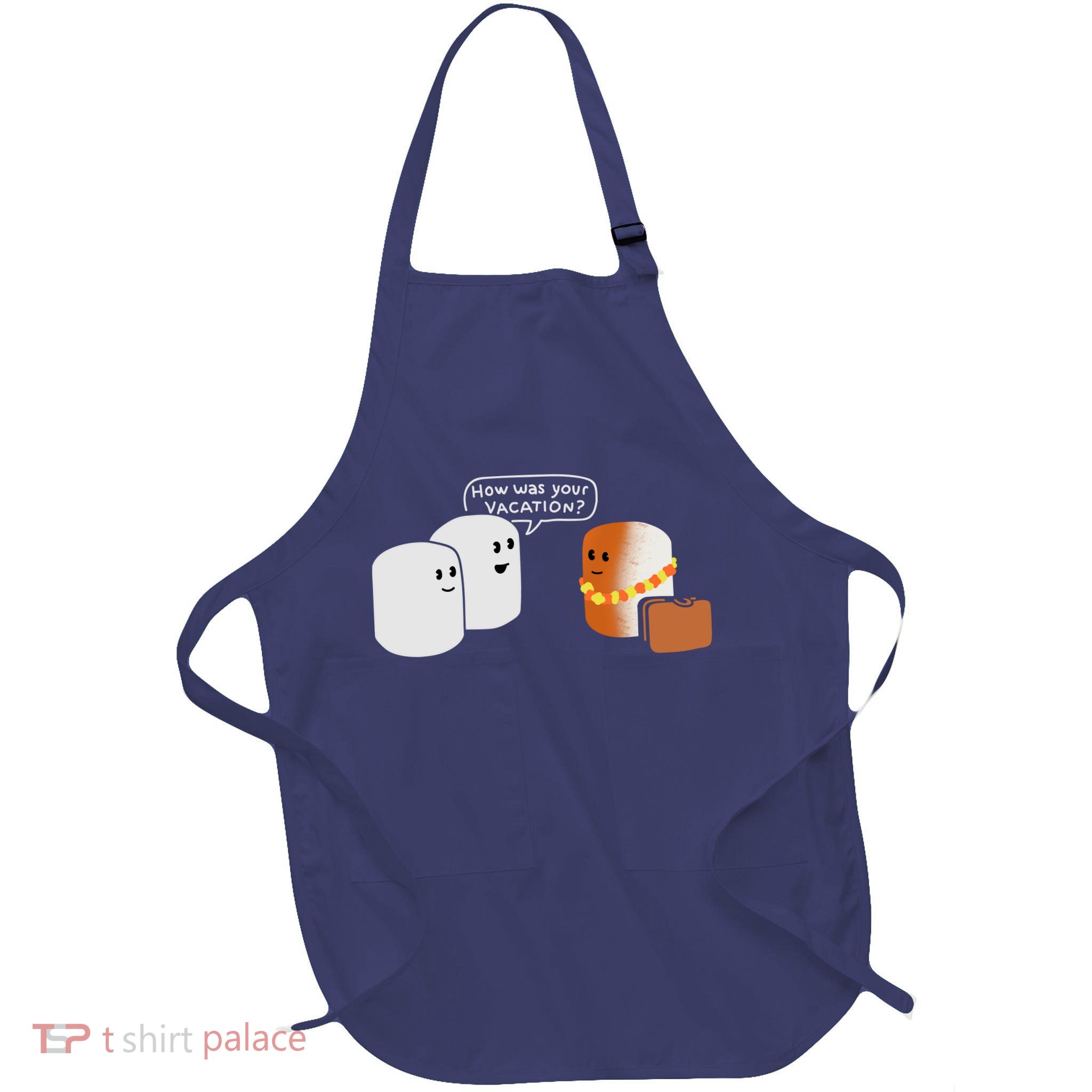 Vacation Marshmallow Full-Length Apron With Pockets