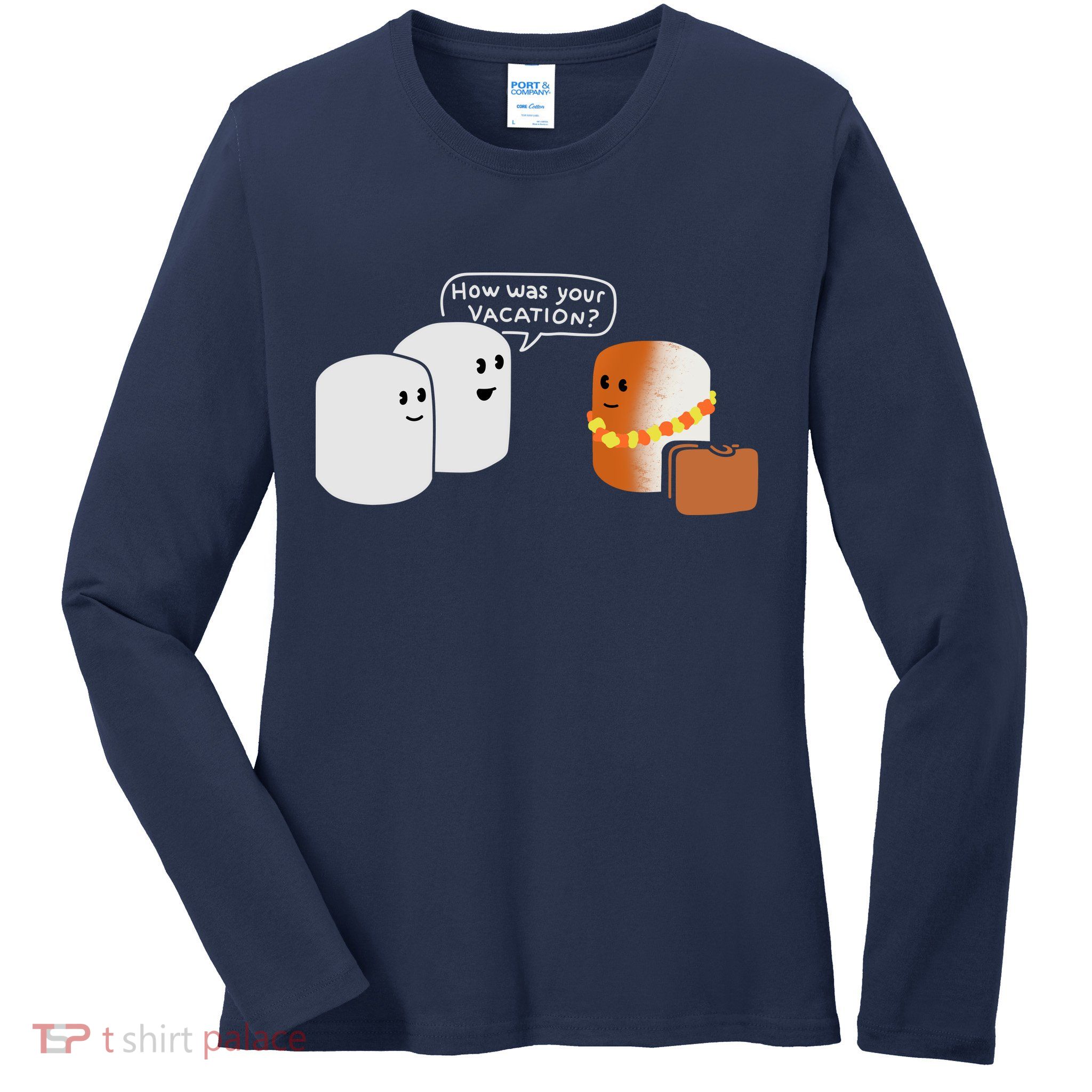 Vacation Marshmallow Ladies Long Sleeve Shirt