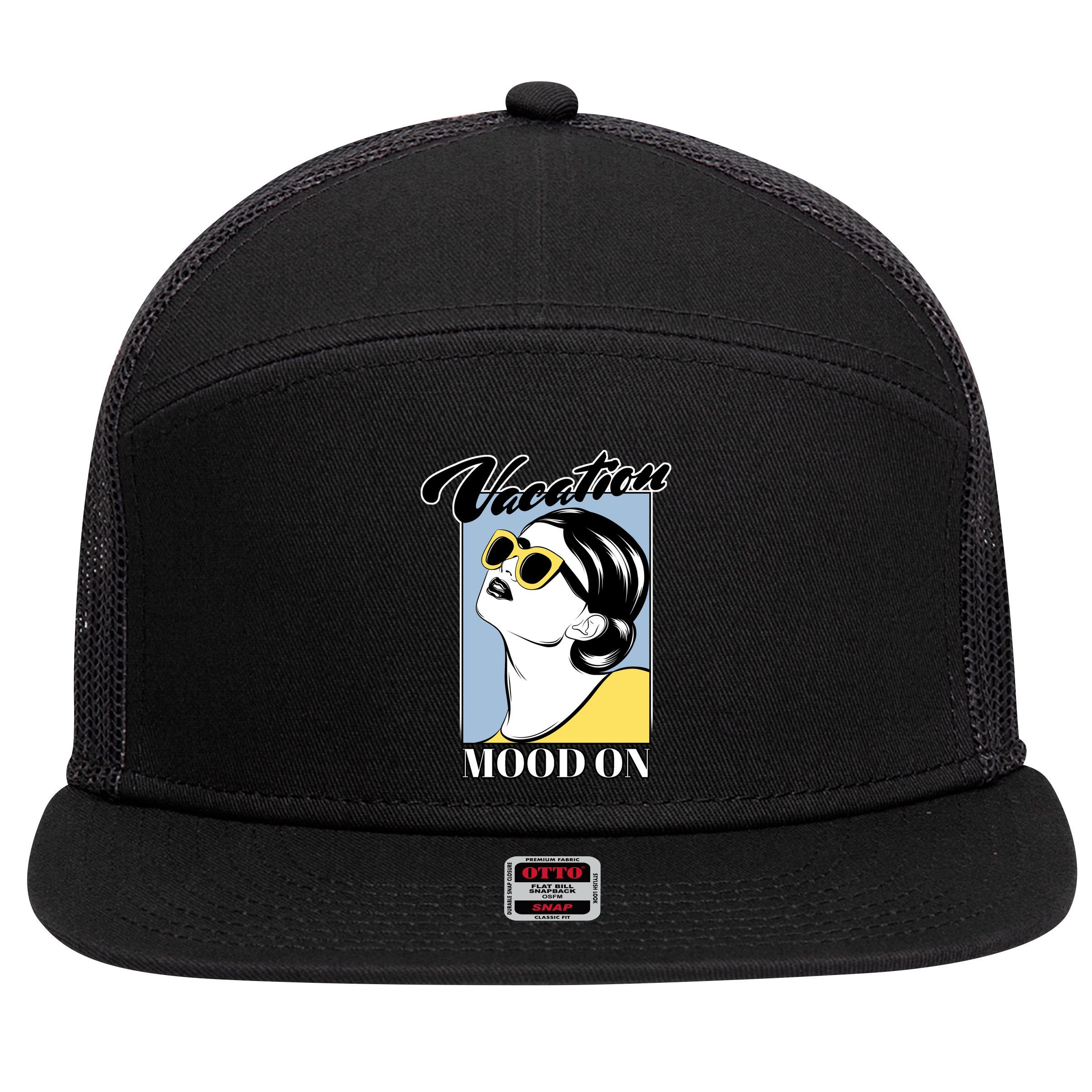 Vacation Mood On 7 Panel Mesh Trucker Snapback Hat