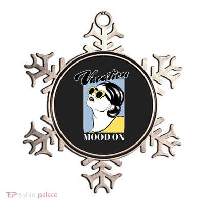 Vacation Mood On Metallic Star Ornament