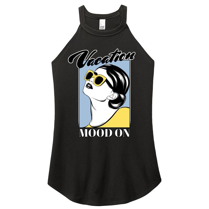 Vacation Mood On Women's Perfect Tri Rocker Tank