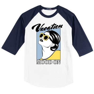 Vacation Mood On Baseball Sleeve Shirt