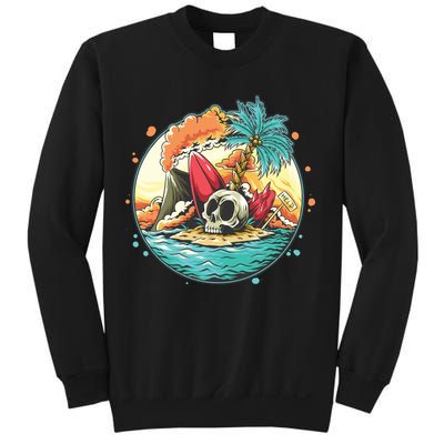 Vacation Tropical Island Skull Sweatshirt