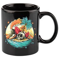 Vacation Tropical Island Skull 11oz C Handle Ceramic Mug