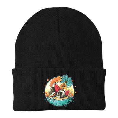 Vacation Tropical Island Skull Beanie