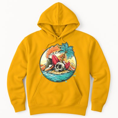 Vacation Tropical Island Skull Hoodie