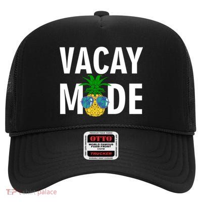 Vacay Mode Cool Pineapple Shades  High Crown Mesh Back Trucker Hat