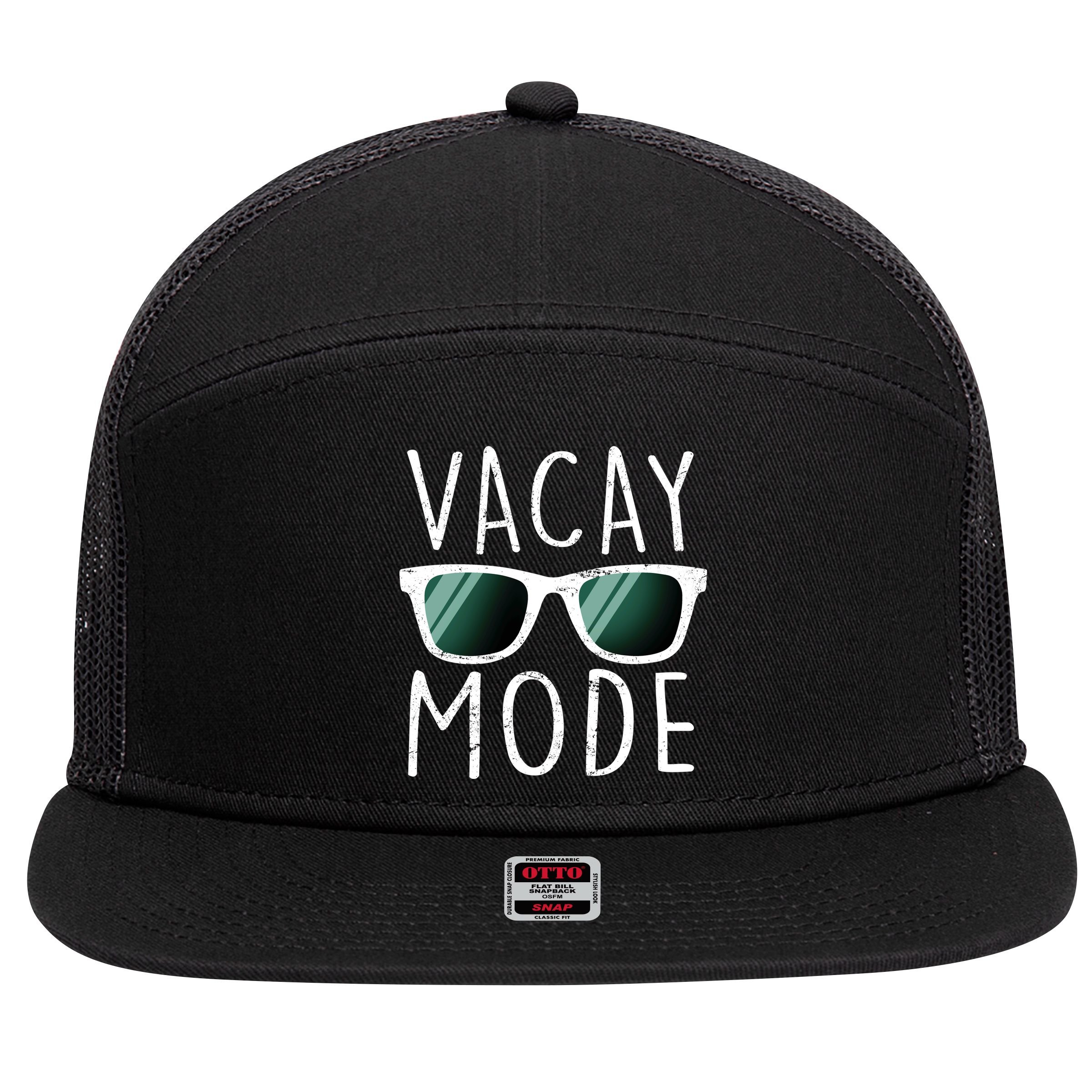 Vacay Mode Cool Shades 7 Panel Mesh Trucker Snapback Hat