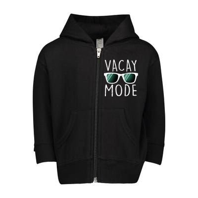 Vacay Mode Cool Shades Toddler Zip Fleece Hoodie