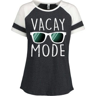 Vacay Mode Cool Shades Enza Ladies Jersey Colorblock Tee