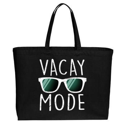 Vacay Mode Cool Shades Cotton Canvas Jumbo Tote