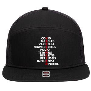 Vaccinated 7 Panel Mesh Trucker Snapback Hat