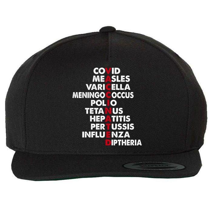 Vaccinated Wool Snapback Cap