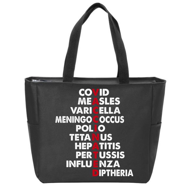 Vaccinated Zip Tote Bag