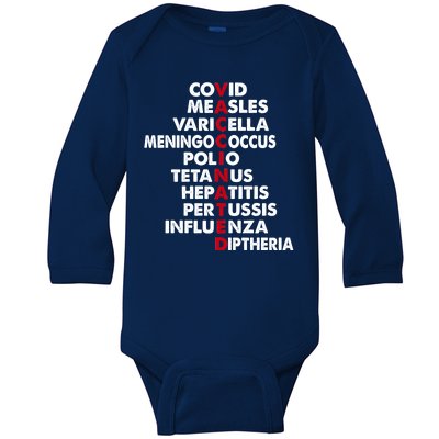 Vaccinated & Intoxicated Pinata Baby Long Sleeve Bodysuit