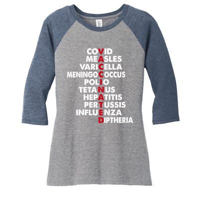 Vaccinated & Intoxicated Pinata Women's Tri-Blend 3/4-Sleeve Raglan Shirt