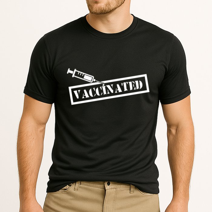 Vaccinated Label Cooling Performance Crew T-Shirt