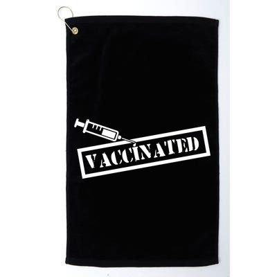 Vaccinated Label Golf Towel