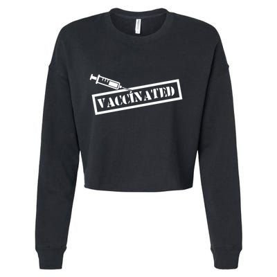 Vaccinated Label Cropped Pullover Crew