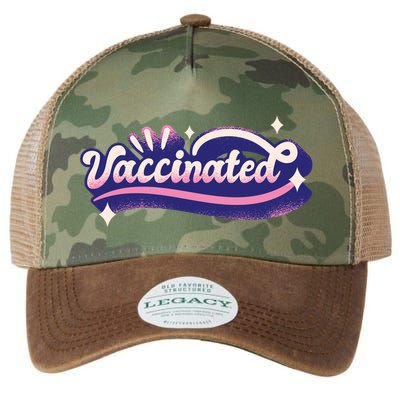 Vaccinated Sparkle Legacy Tie Dye Trucker Hat