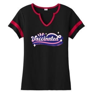 Vaccinated Sparkle Ladies Halftime Notch Neck Tee