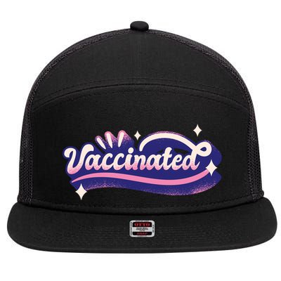 Vaccinated Sparkle 7 Panel Mesh Trucker Snapback Hat