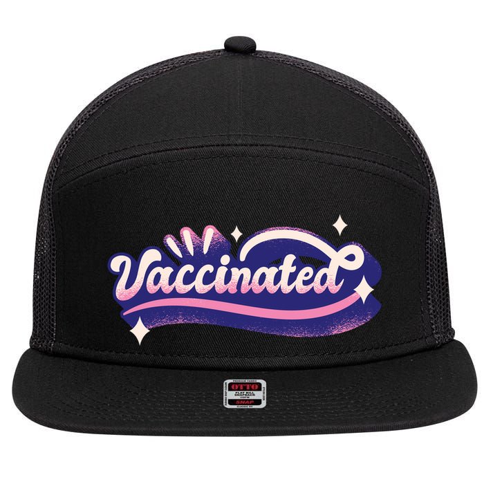 Vaccinated Sparkle 7 Panel Mesh Trucker Snapback Hat