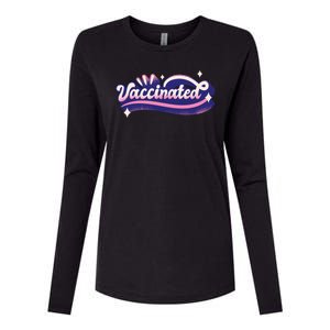 Vaccinated Sparkle Womens Cotton Relaxed Long Sleeve T-Shirt