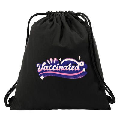 Vaccinated Sparkle Drawstring Bag
