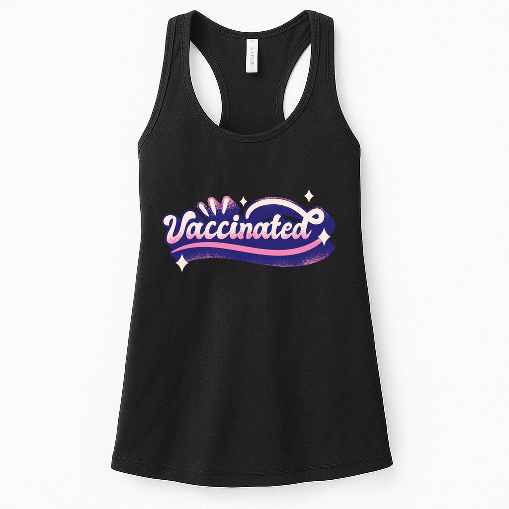 Vaccinated Sparkle Womens Tank Top