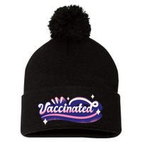 Vaccinated Sparkle Pom Pom 12in Knit Beanie