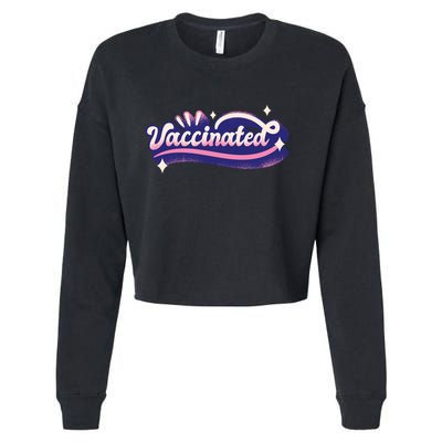 Vaccinated Sparkle Cropped Pullover Crew
