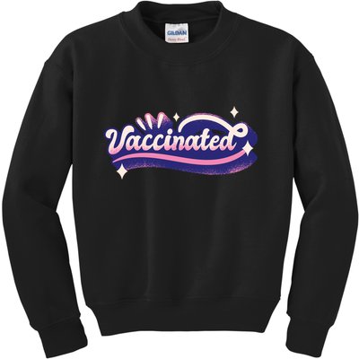 Vaccinated Sparkle Kids Sweatshirt