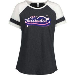 Vaccinated Sparkle Enza Ladies Jersey Colorblock Tee