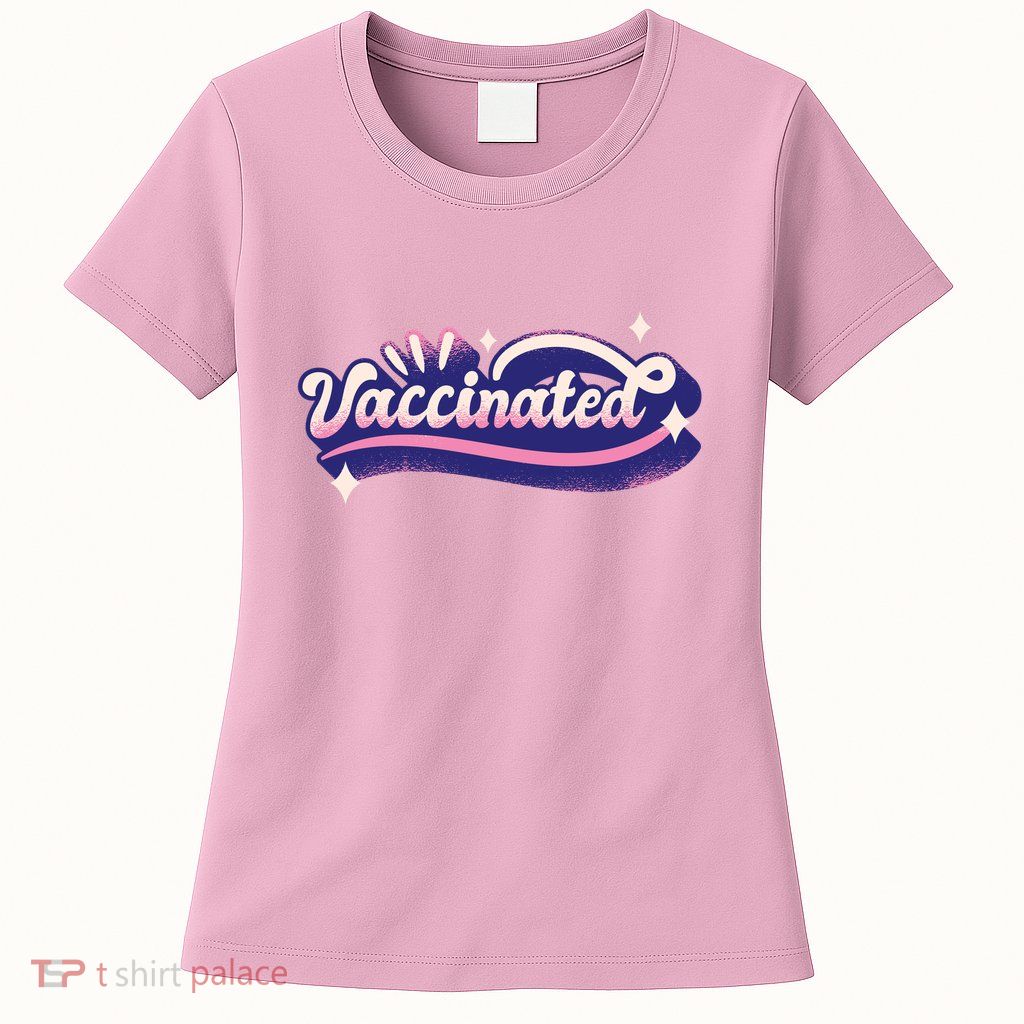 Vaccinated Sparkle Womens T-Shirt