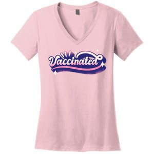 Vaccinated Sparkle Women's V-Neck T-Shirt