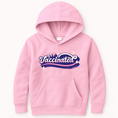 Vaccinated Sparkle Kids Hoodie